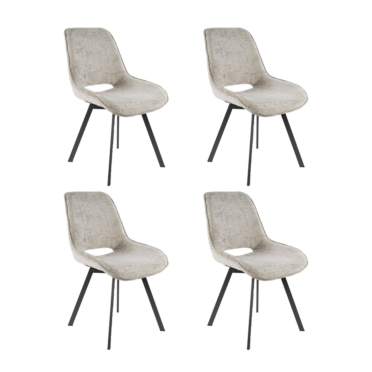 Set van 4 eetkamerstoelen Riviera Rich zand draaibaar