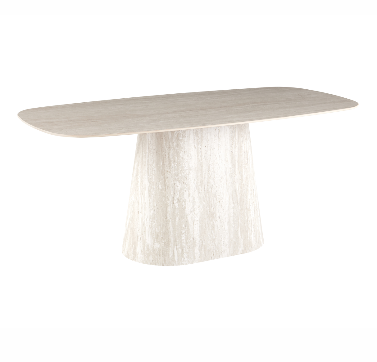 Sintered Stone Marmerlook Travertin Eettafel Lea 180x90 cm - Deens Ovaal