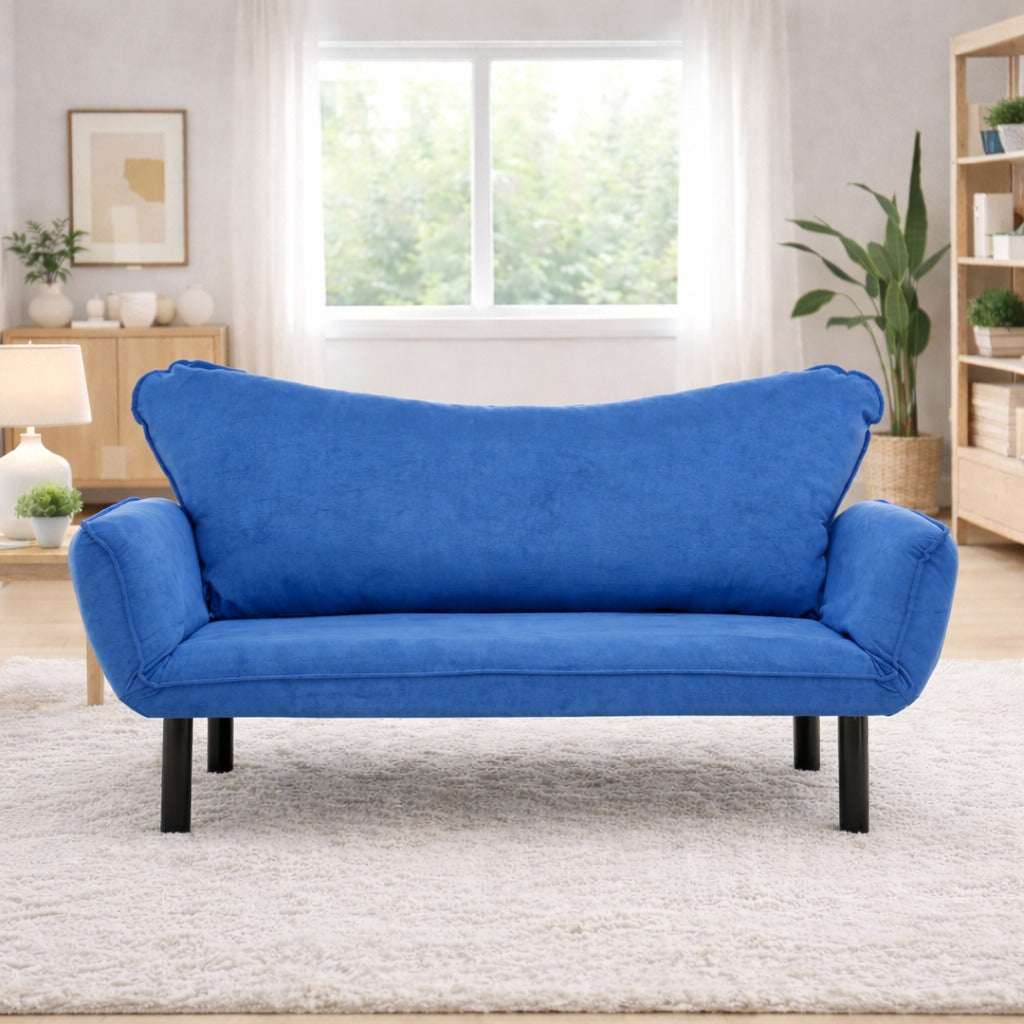Slaapbank Blauw Velvet - twee persoons - Chatto