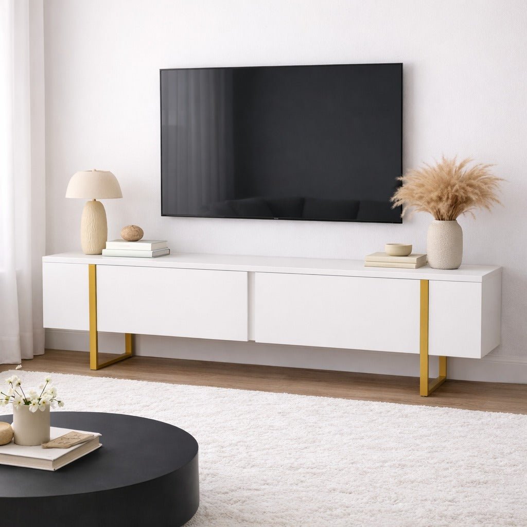 TV Meubel Wit Melamine Blitz 50x180x29,5 cm