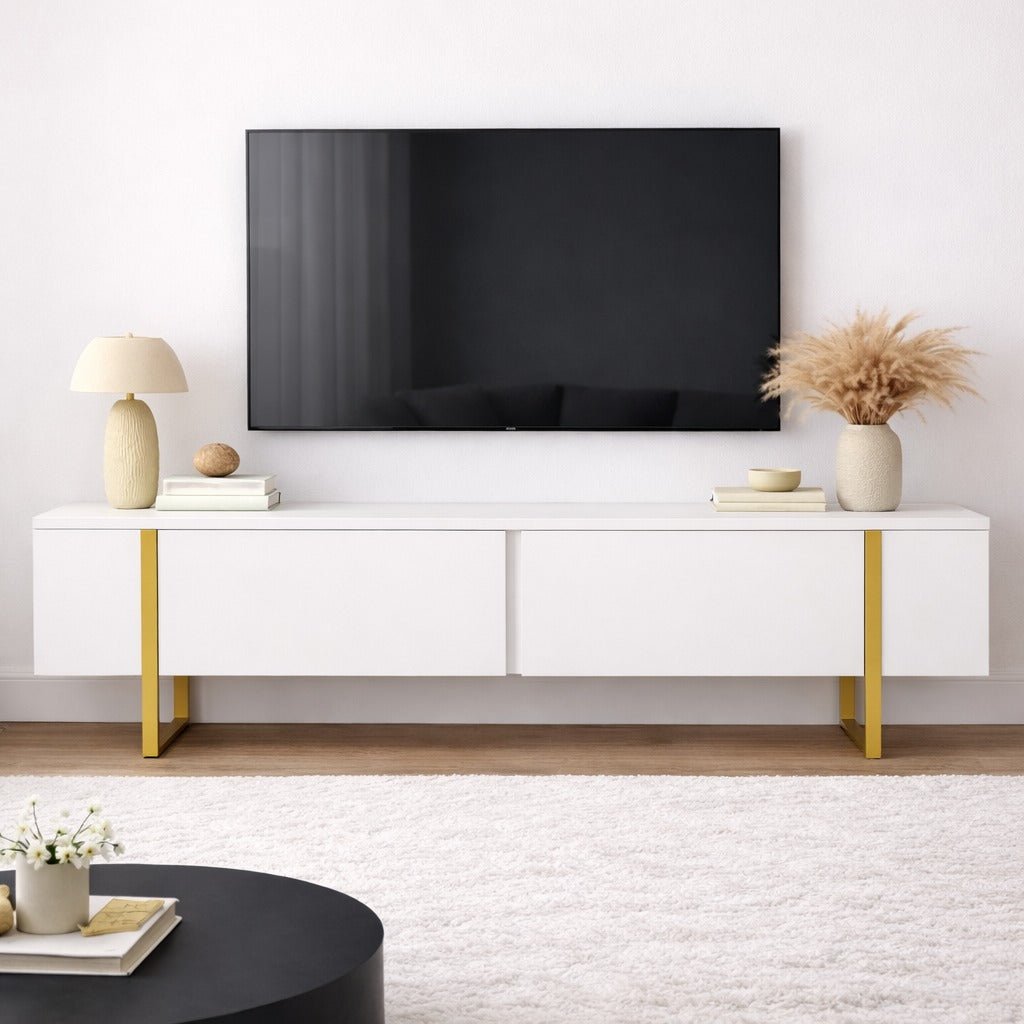 TV Meubel Wit Melamine Blitz 50x180x29,5 cm