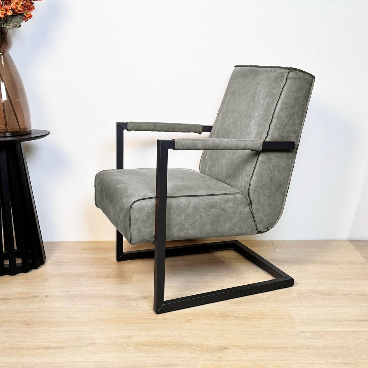 Industriële fauteuil groen eco-leer Tiger