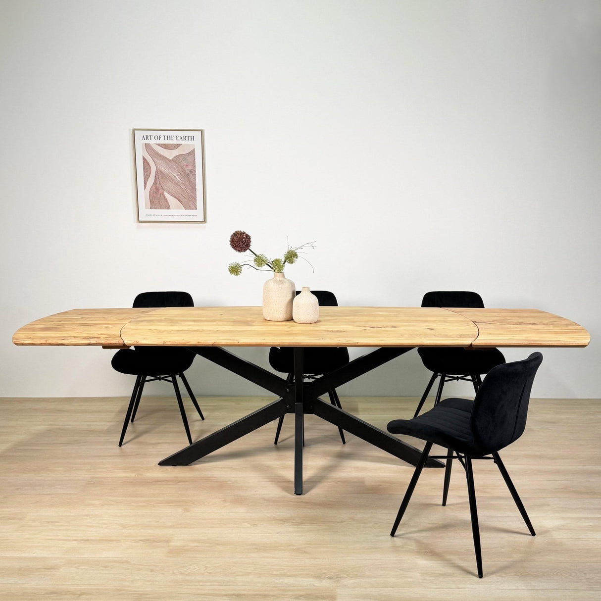 Uitschuifbare Eettafel Mack Deens Ovaal Acaciahout 175-275x90 cm