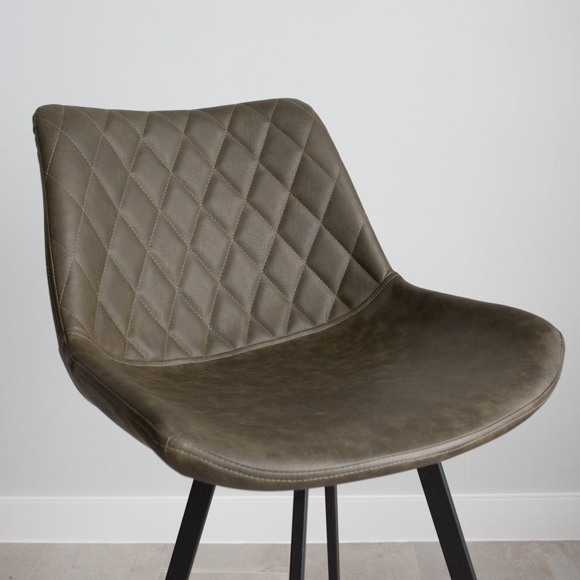 Industriële barkruk Juno Groen Kunstleer - Zithoogte 70 cm - Zonder Armleuningen