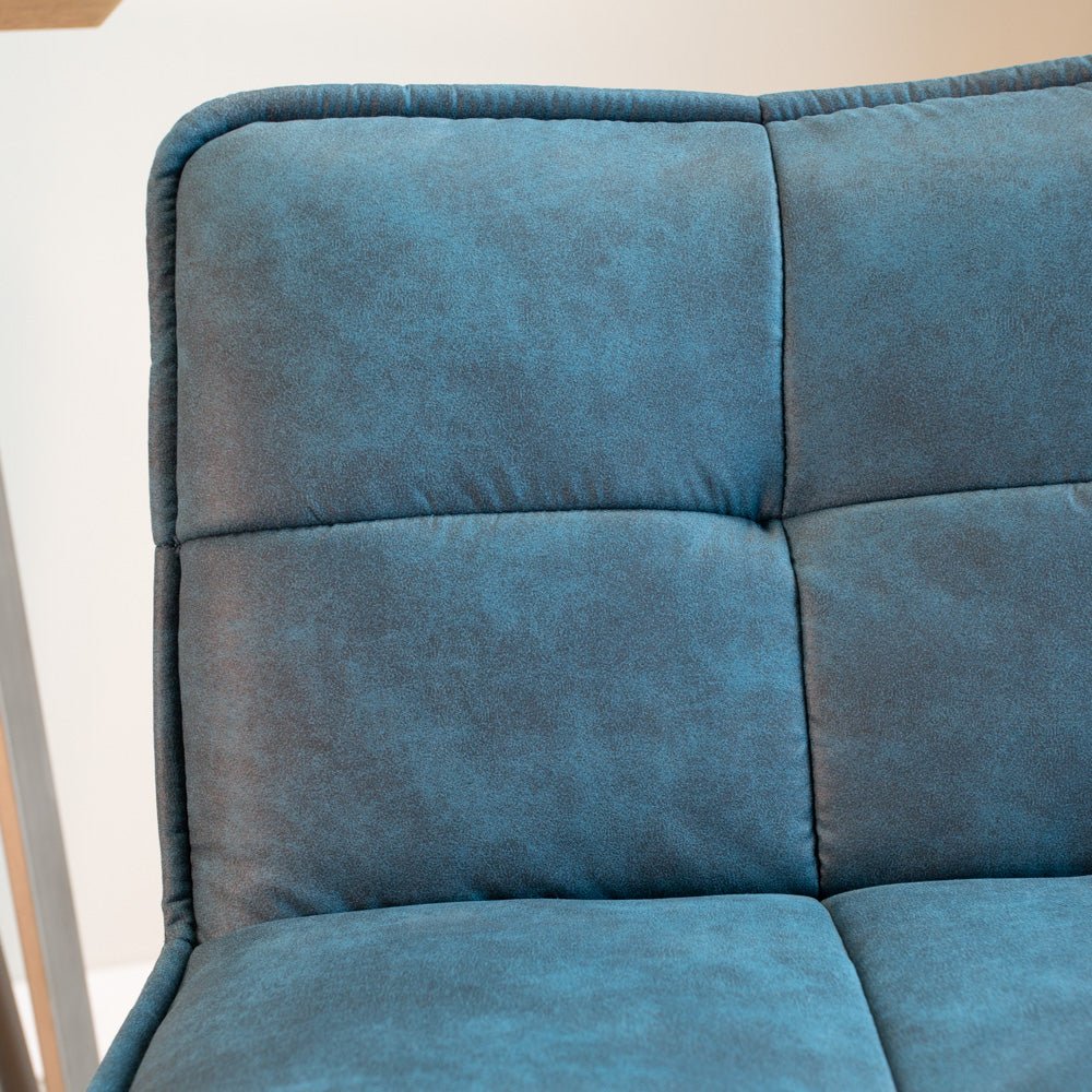 Industriële Barkruk Blauw Jelle Microvezel Stof - Zithoogte 65 cm - Zonder Arm