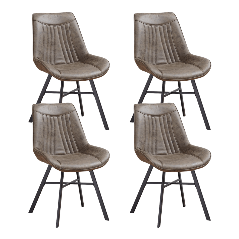 Set van 4 Eetkamerstoelen Jada Groen Eco-leer - Zonder Armleuningen