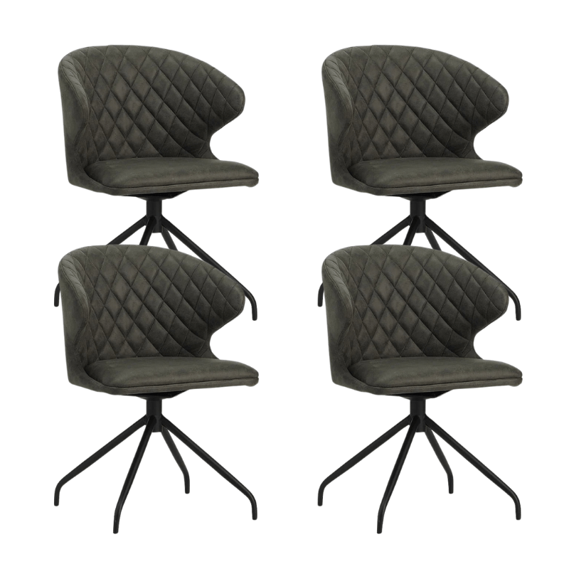 Set van 4 Draaibare Eetkamerstoelen Eloi Antraciet