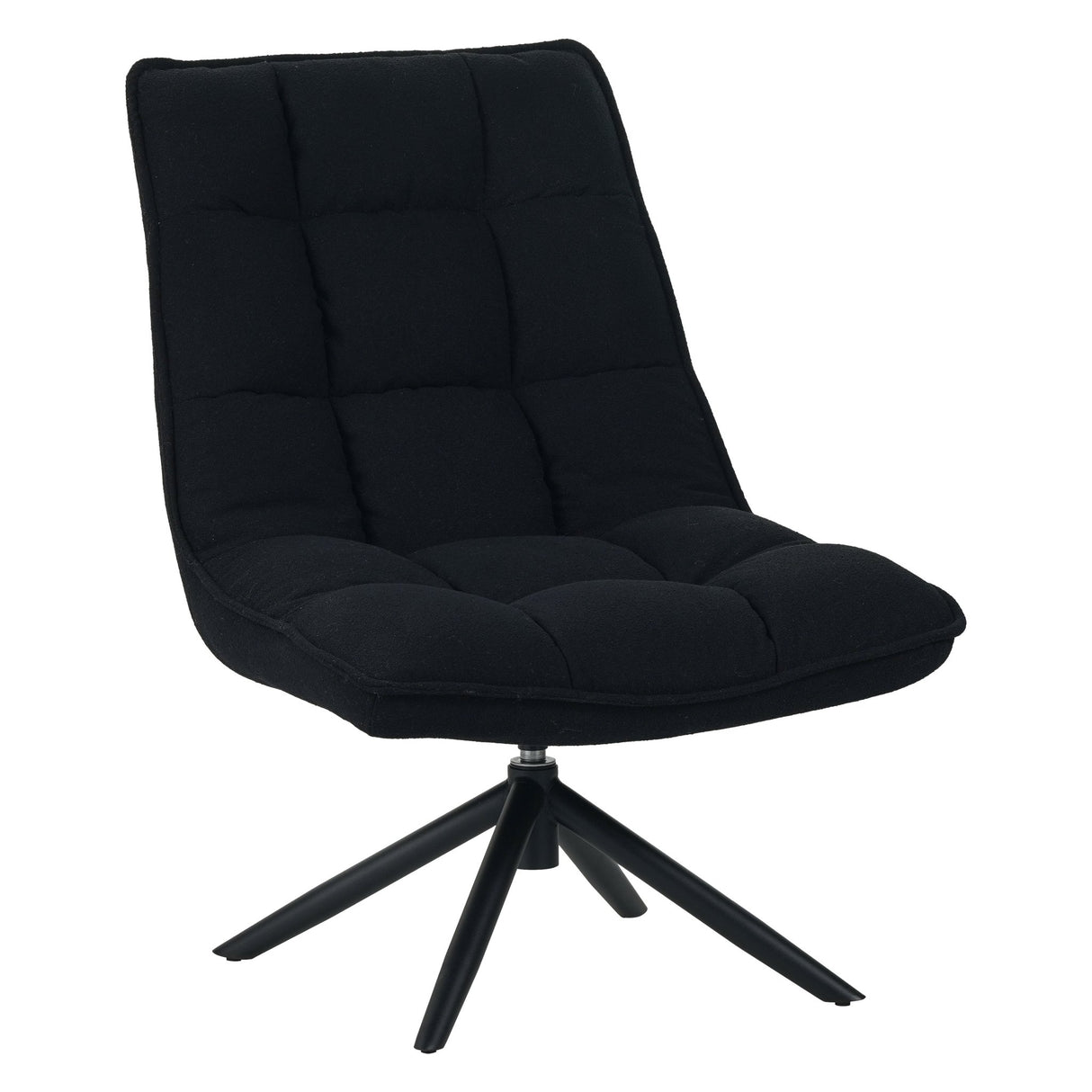 Moderne draaifauteuil zwart bouclé stof 360° draaibaar Yuki
