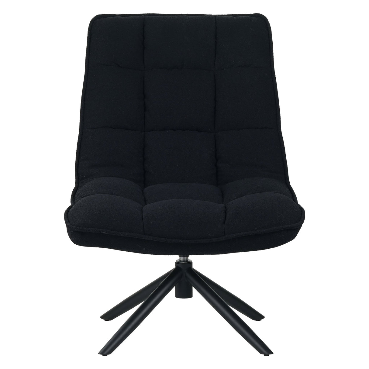 Moderne draaifauteuil zwart bouclé stof 360° draaibaar Yuki