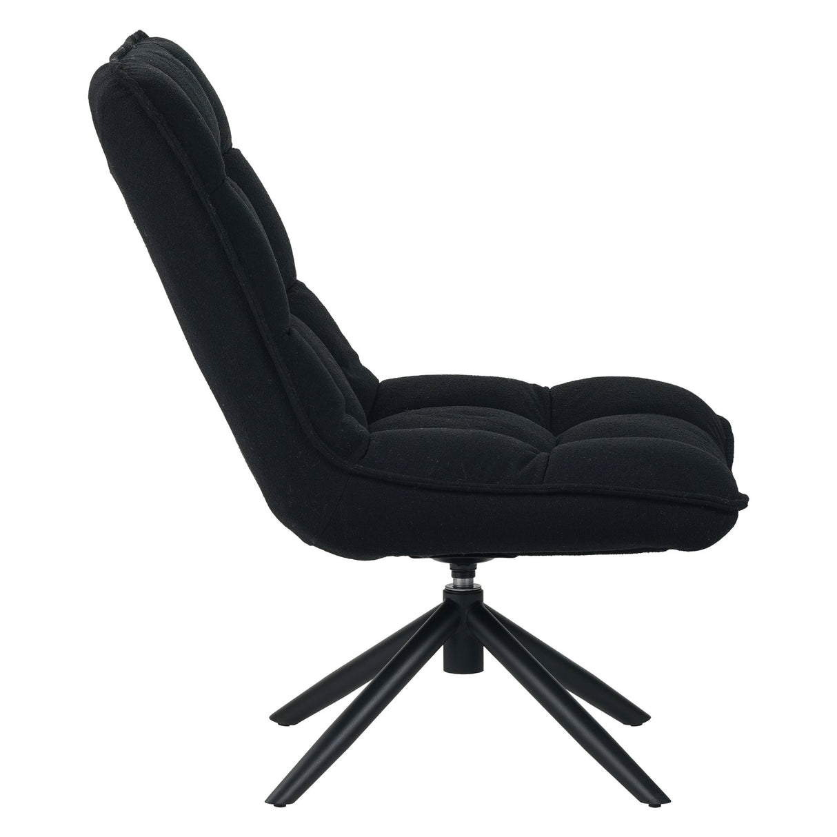 Moderne draaifauteuil zwart bouclé stof 360° draaibaar Yuki