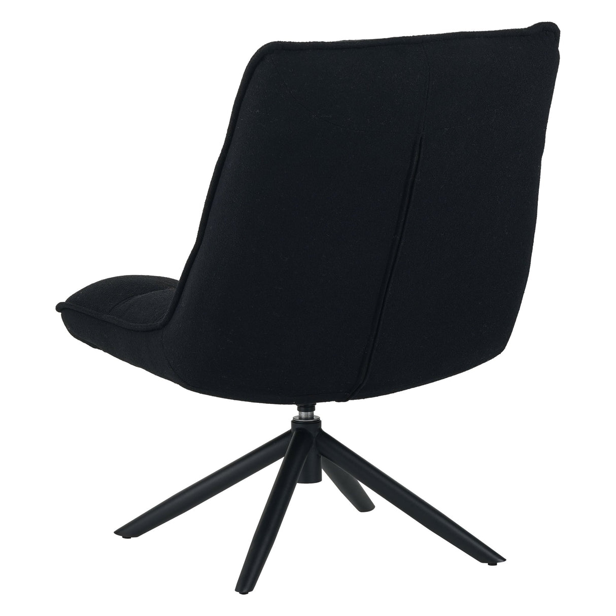 Moderne draaifauteuil zwart bouclé stof 360° draaibaar Yuki
