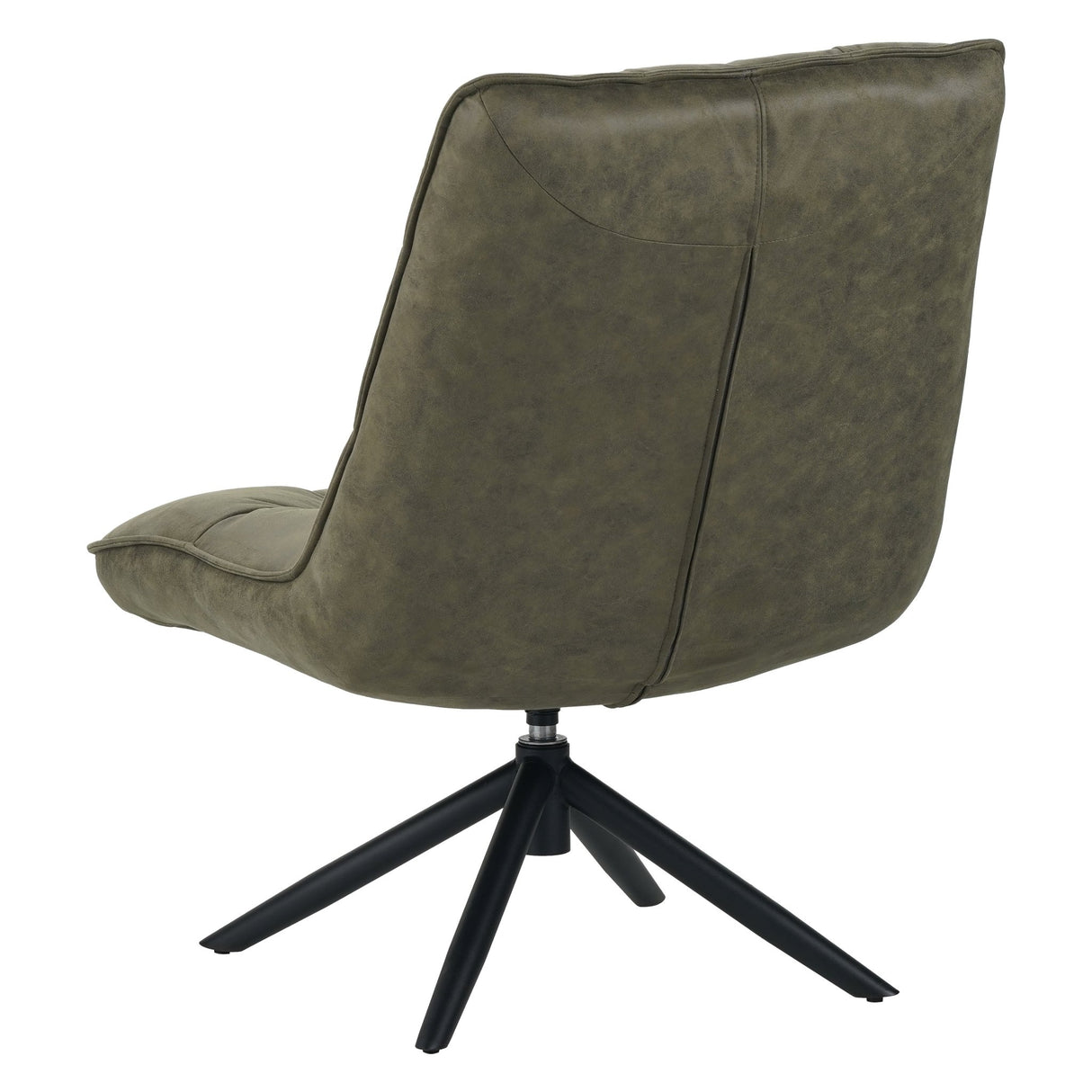 Industriële draaifauteuil groen eco-leer 360° draaibaar Yuki