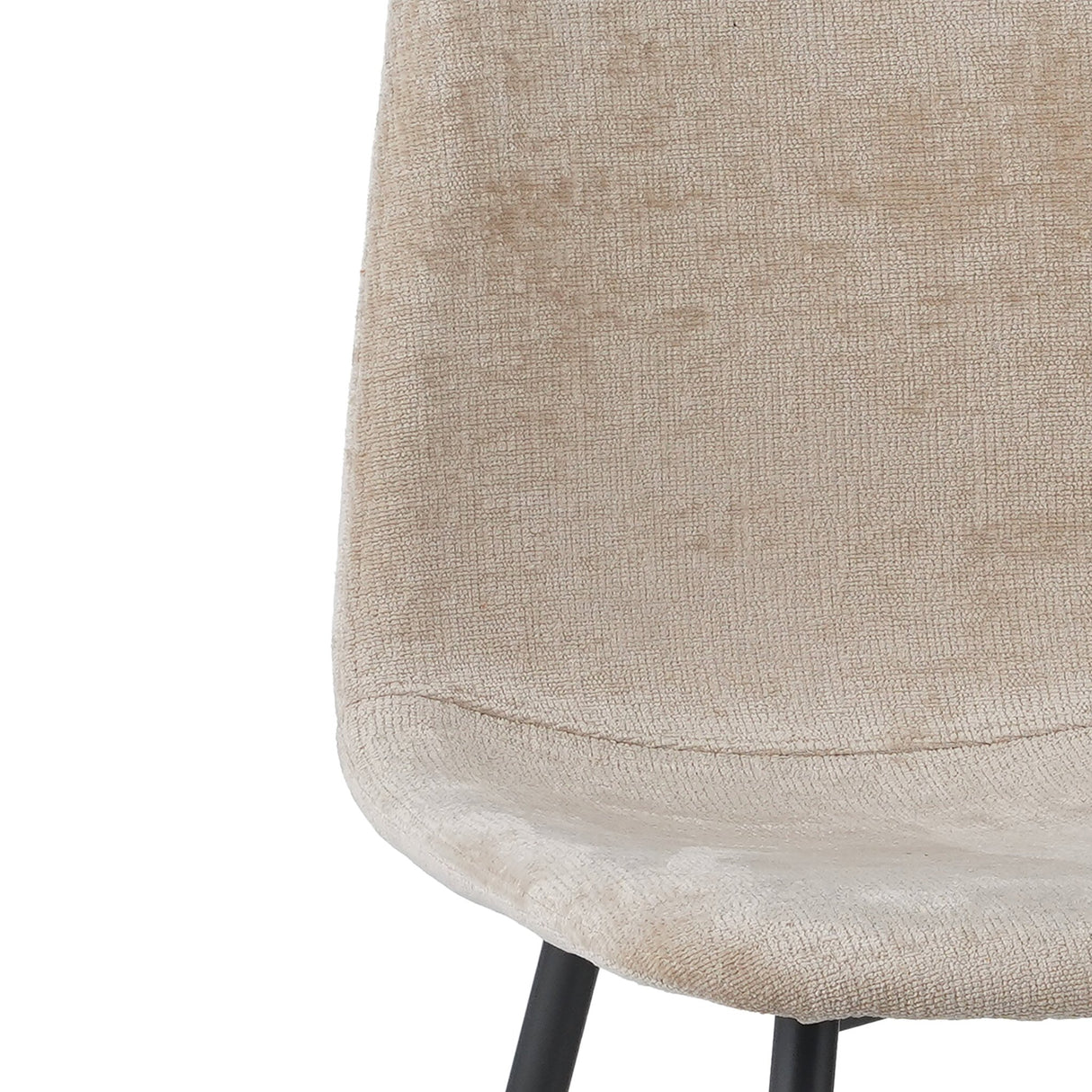 Set van 4 Scandinavische Eetkamerstoelen Beige Chenille Stof Swift - Zonder Armleuningen