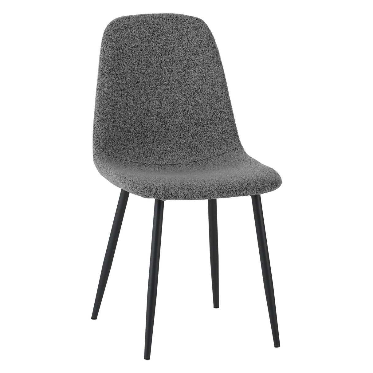 Set van 4 Scandinavische Eetkamerstoelen Grijs Bouclé Stof Swift - Zonder Armleuningen