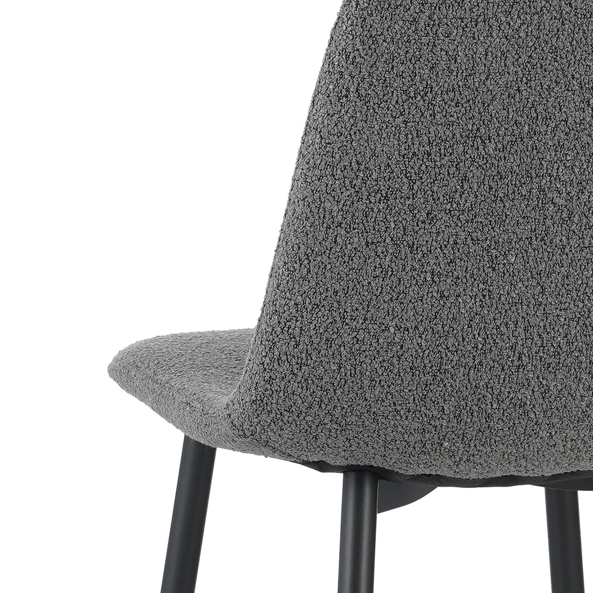 Set van 4 Scandinavische Eetkamerstoelen Grijs Bouclé Stof Swift - Zonder Armleuningen