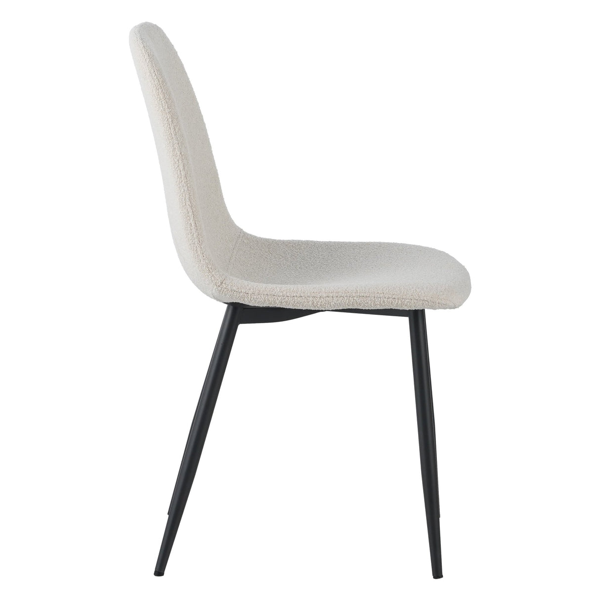 Set van 4 Scandinavische Eetkamerstoelen Crème Bouclé Stof Swift - Zonder Armleuningen