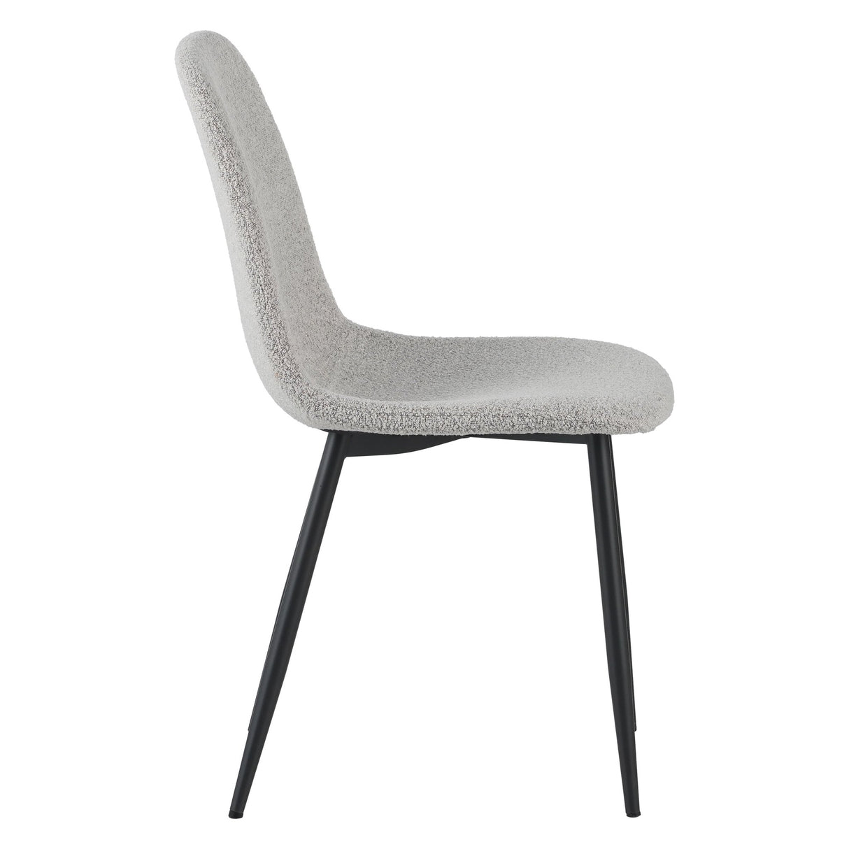 Set van 4 Scandinavische Eetkamerstoelen Naturel Melange Bouclé Stof Swift - Zonder Armleuningen