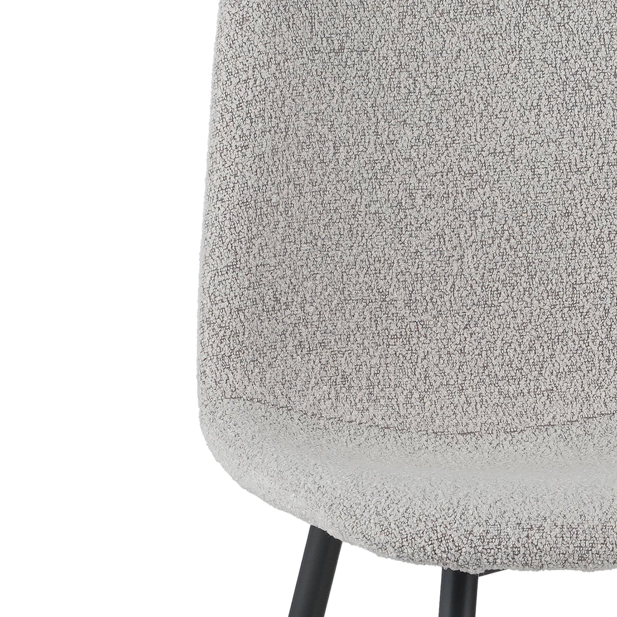 Set van 4 Scandinavische Eetkamerstoelen Naturel Melange Bouclé Stof Swift - Zonder Armleuningen