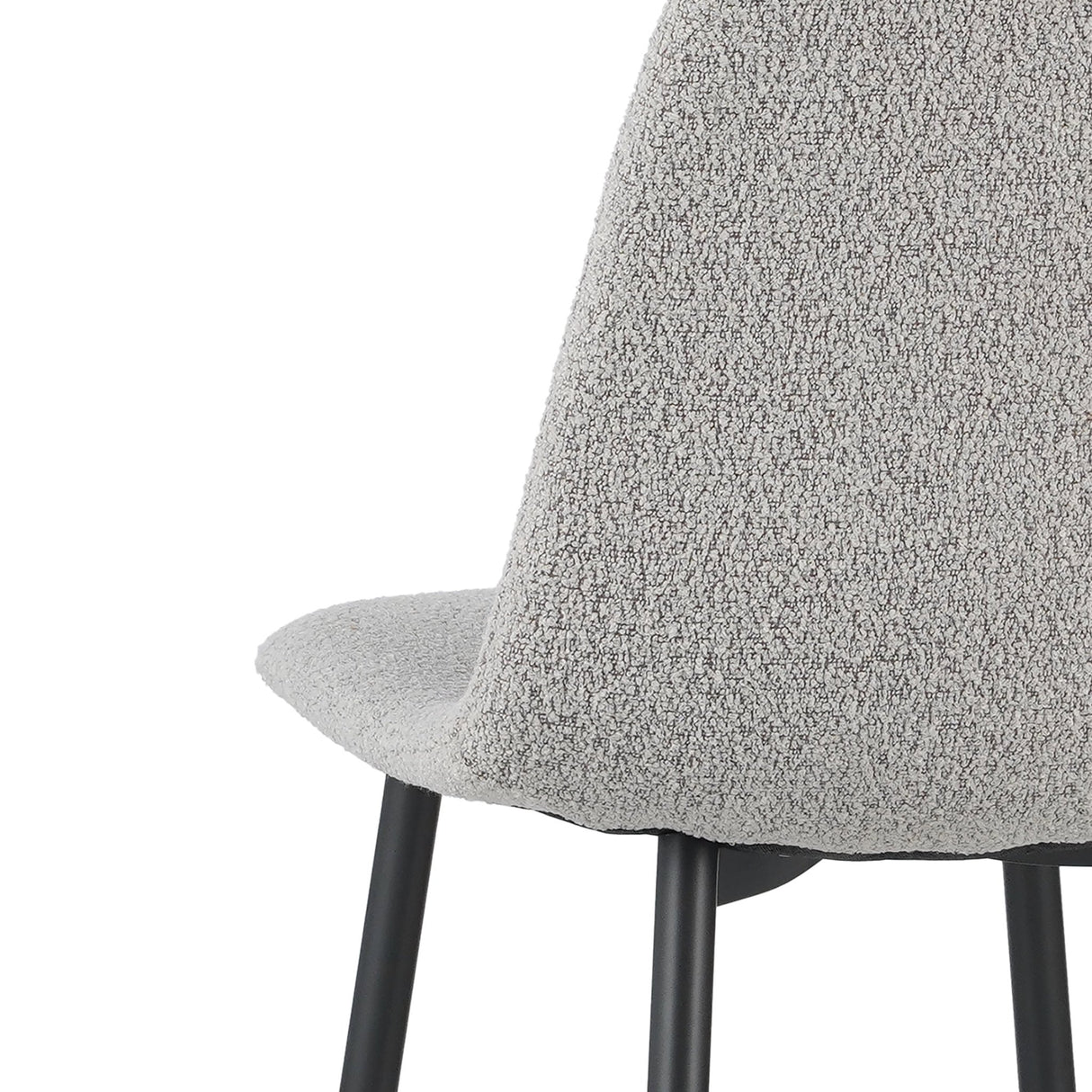 Set van 4 Scandinavische Eetkamerstoelen Naturel Melange Bouclé Stof Swift - Zonder Armleuningen