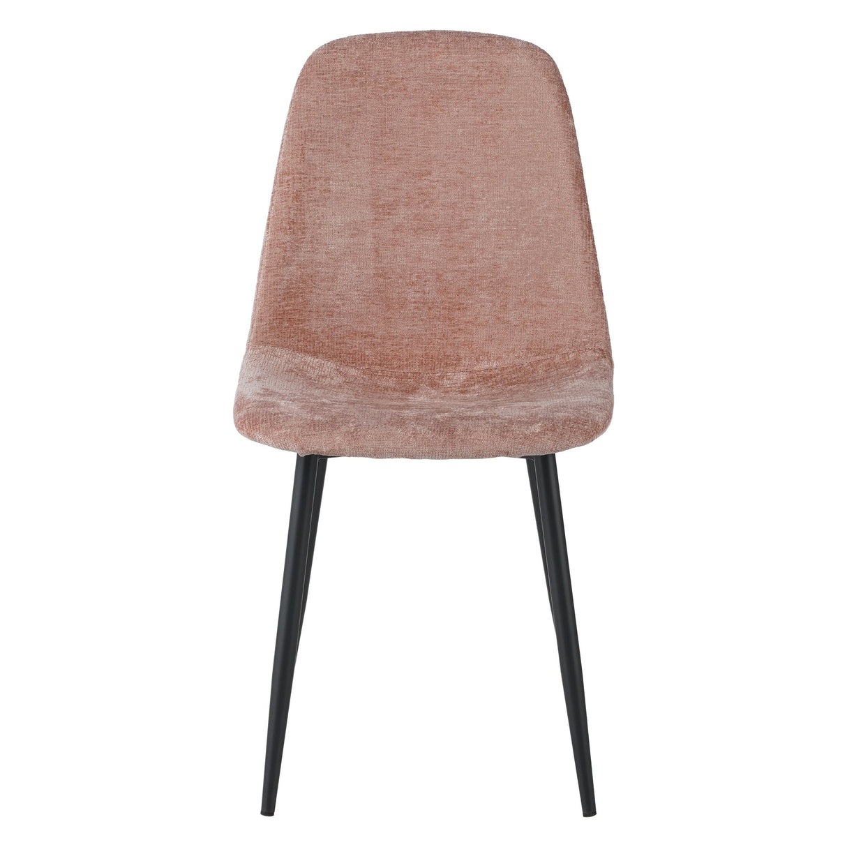 Set van 4 Scandinavische Eetkamerstoelen Oud Roze Chenille Stof Swift - Zonder Armleuningen