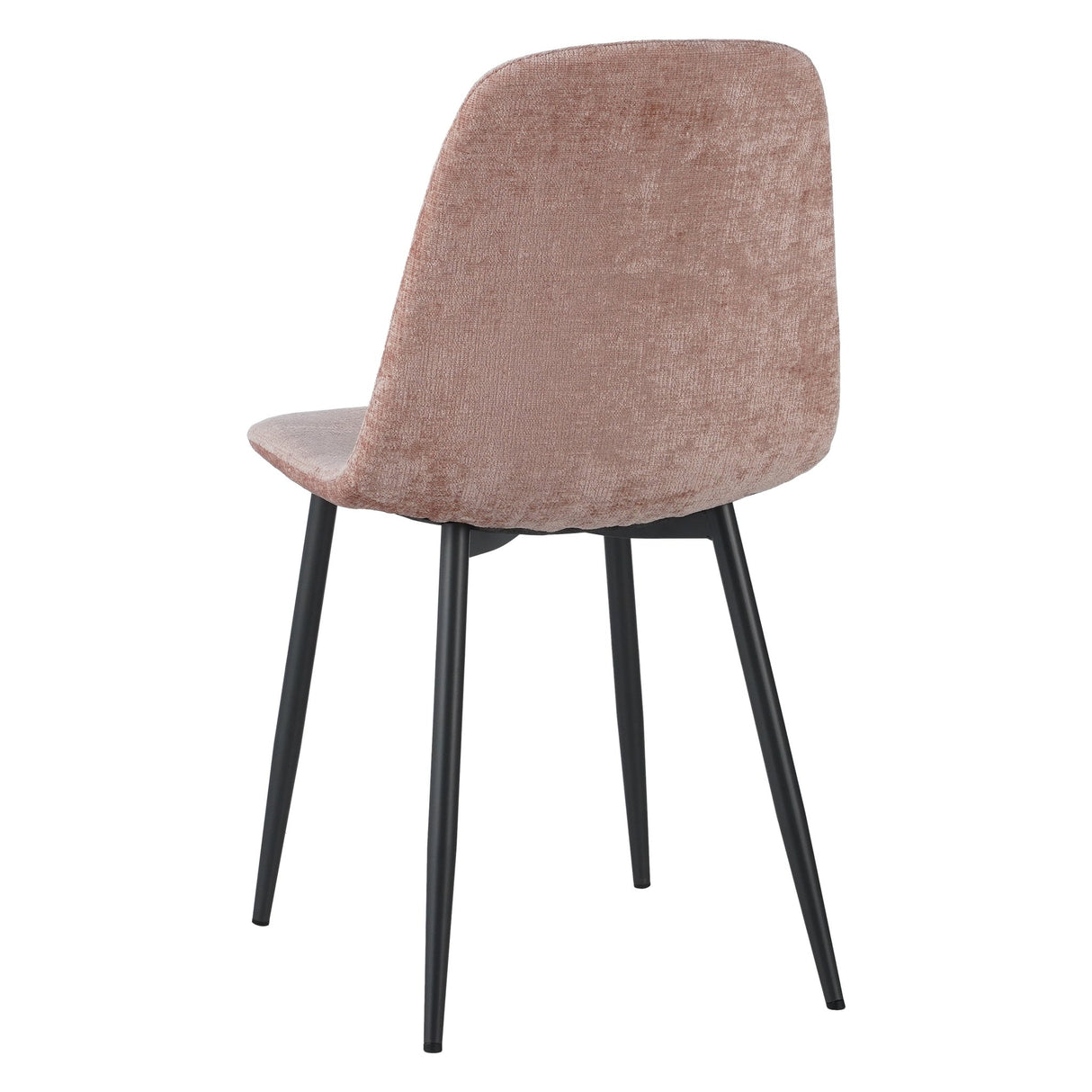 Set van 4 Scandinavische Eetkamerstoelen Oud Roze Chenille Stof Swift - Zonder Armleuningen