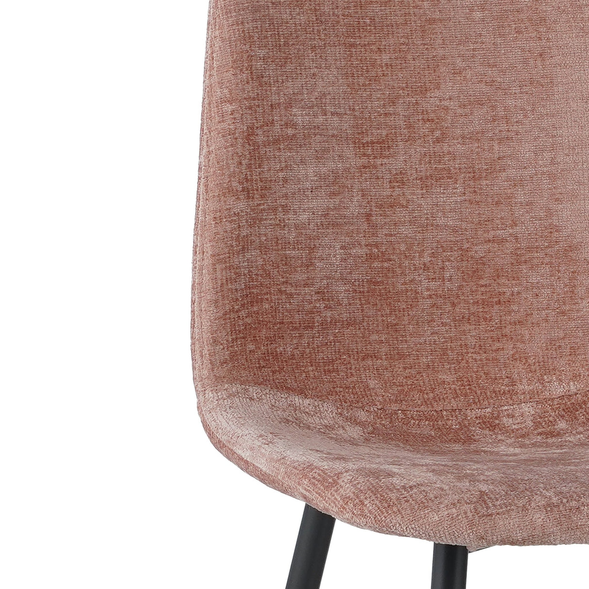 Set van 4 Scandinavische Eetkamerstoelen Oud Roze Chenille Stof Swift - Zonder Armleuningen