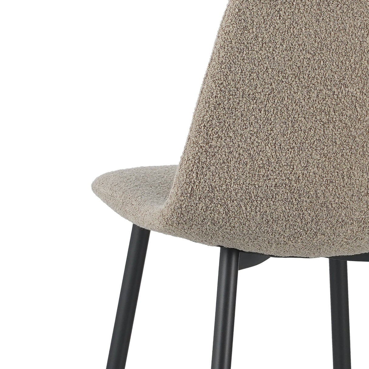 Set van 4 Scandinavische Eetkamerstoelen Latte Bouclé Stof Swift - Zonder Armleuningen