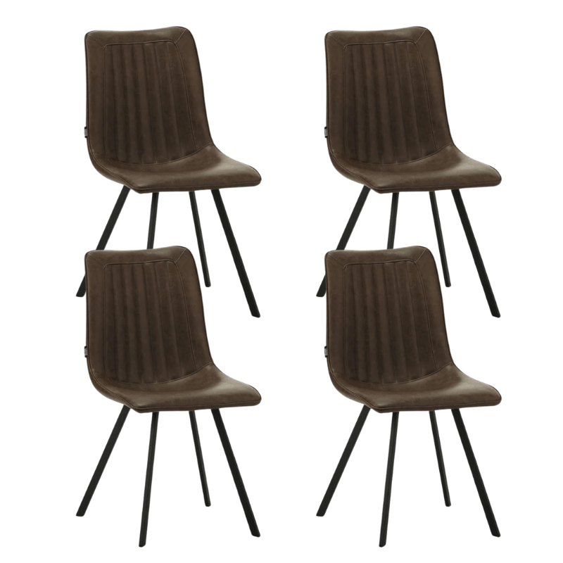 Set van 4 Eetkamerstoelen Jimmy PU-kunstleer taupe