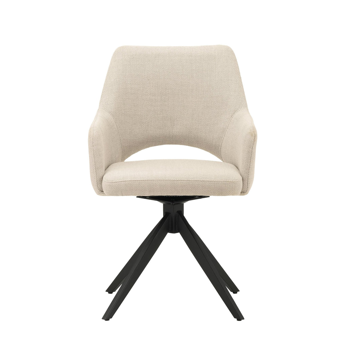Set van 4 Draaibare Eetkamerstoelen Sid Beige Stof - Met Armleuningen