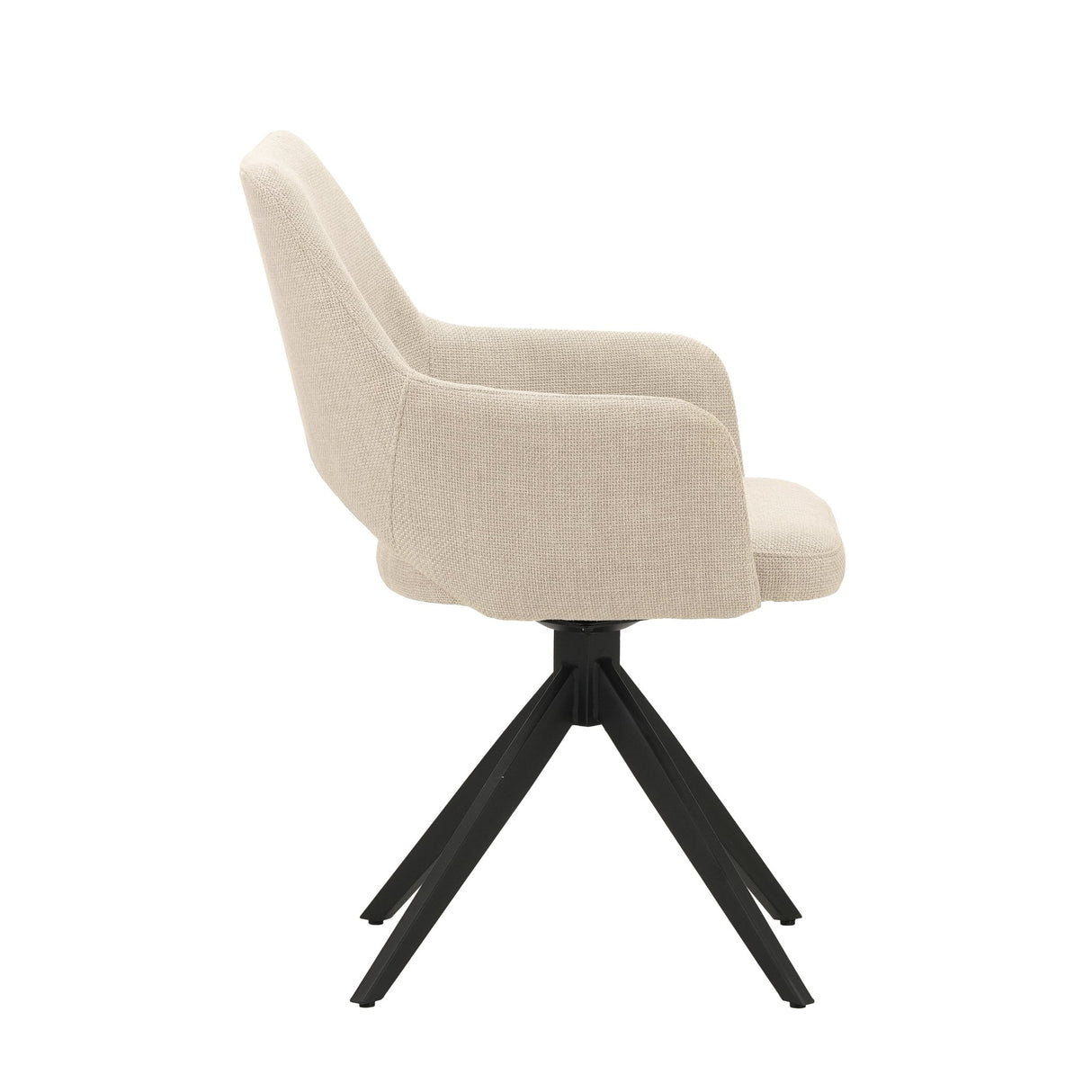 Set van 4 Draaibare Eetkamerstoelen Sid Beige Stof - Met Armleuningen
