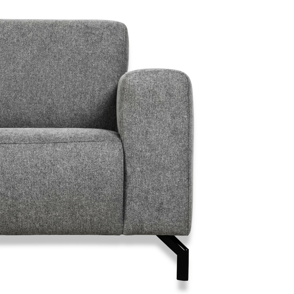 Industriële hoekbank stof grijs Verona rechts