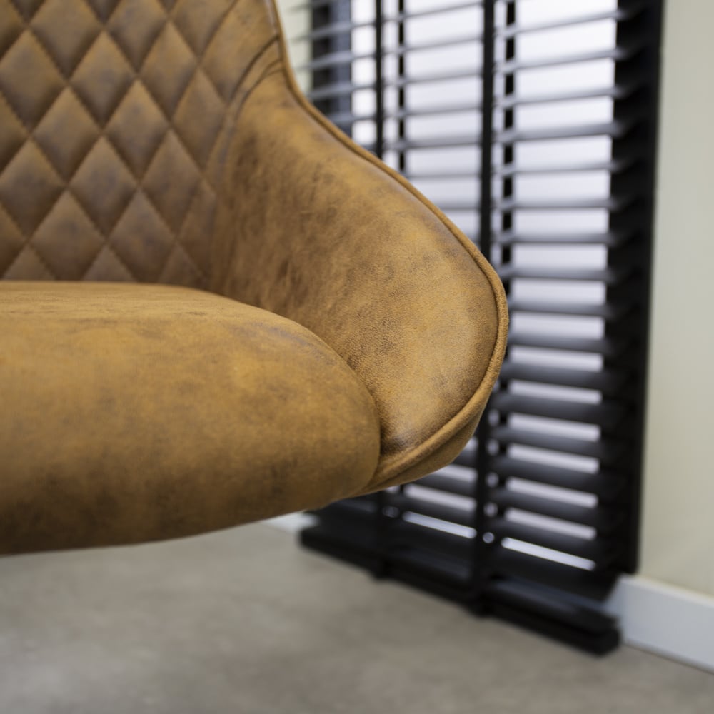 Bureaustoel Emily Microvezel Dimehouse Cognac LxBxH 75x61x52 Microvezel Sfeerfoto detail