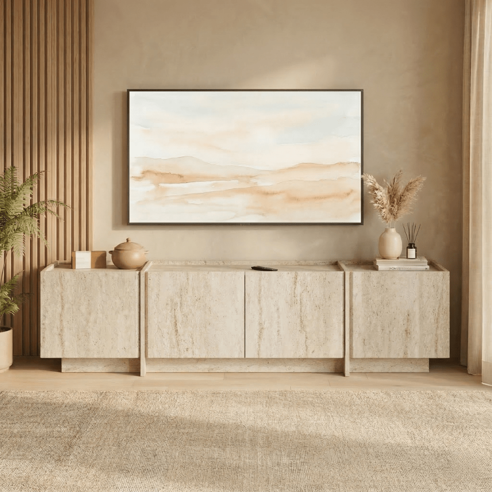 Tv-meubel travertin melamine Lowen 180 cm