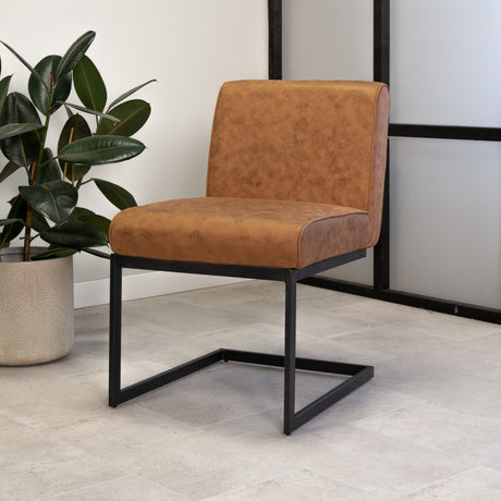 Eetkamerstoel cognac- Dimehouse