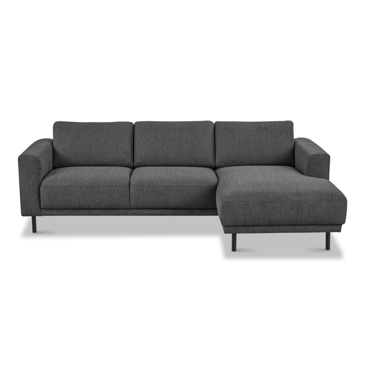 Moderne hoekbank met Chaise Longue Antraciet Stof Aniko rechts 238x142x78 cm