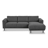 Moderne hoekbank met Chaise Longue Antraciet Stof Aniko rechts 238x142x78 cm