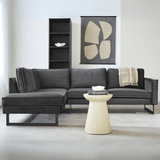 Hoekbank losse kussens antraciet velvet Quinn - links