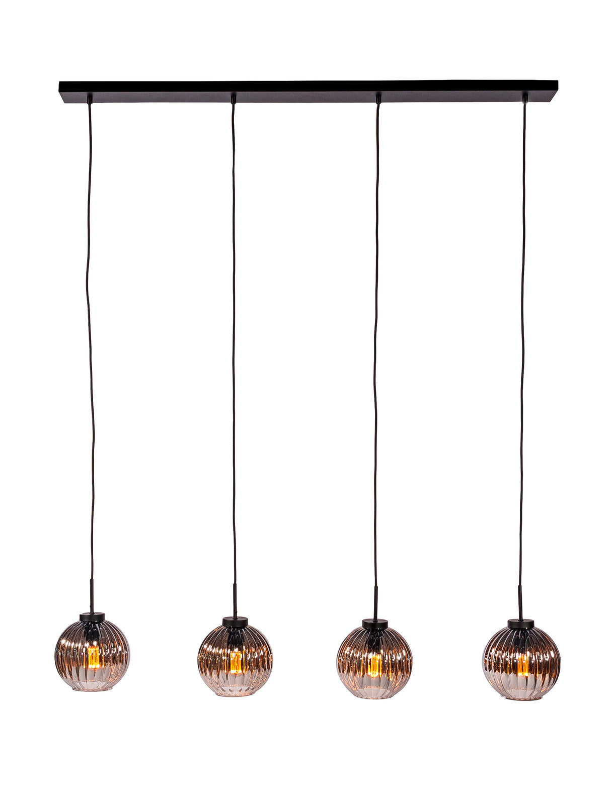 Hanging lamp Viola 4-light glass brown