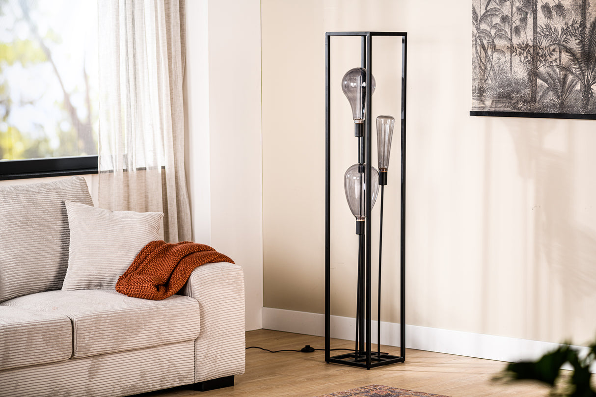 Floor lamp Tibor 3-light metal black