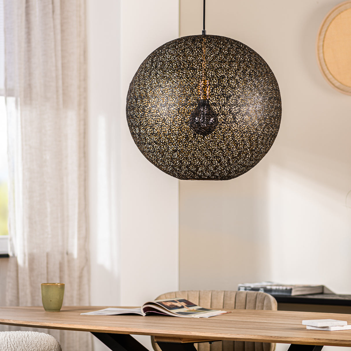 Hanging lamp Sifra Metal Black