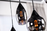 Hanging lamp Kesi 5-light smoke glass