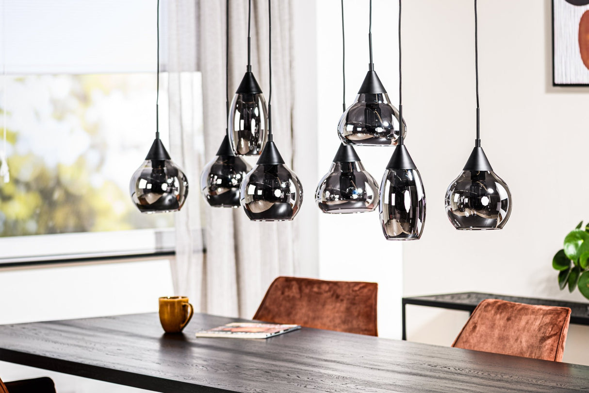 Glazen Hanglamp Kesi 8-lichts Smoke Glas