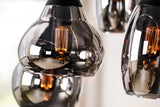 Hanging lamp Kesi 6-Lights Felled Smoke Glass