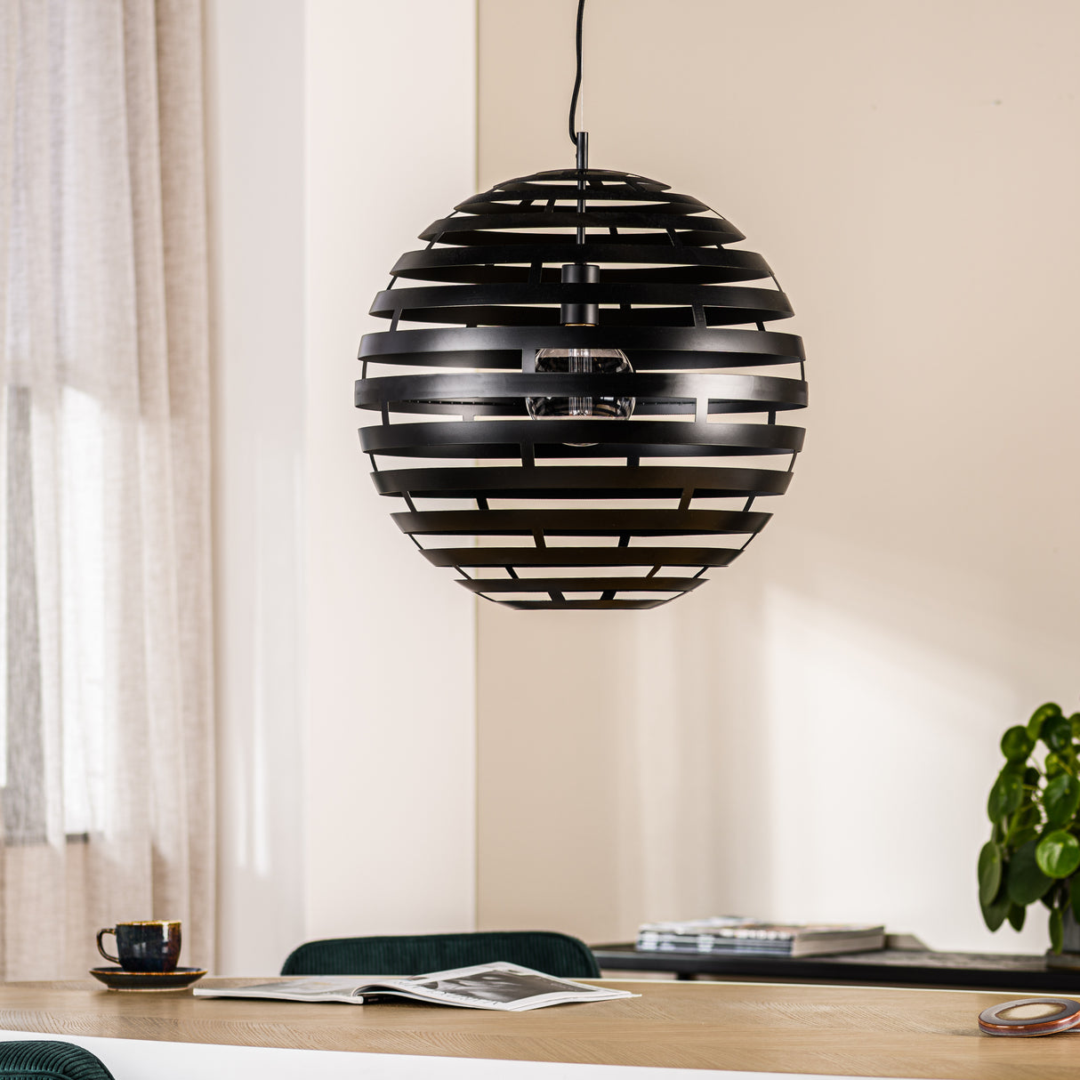 Hanging lamp Shany Metal Black