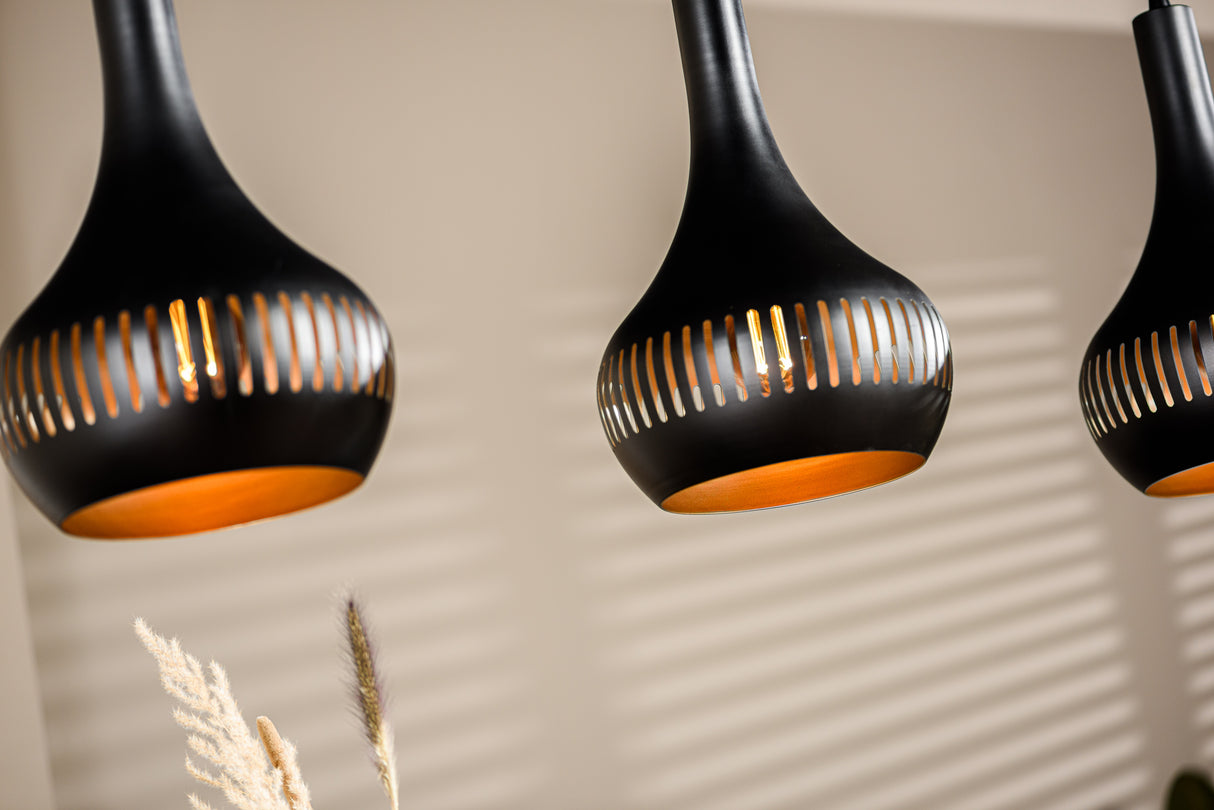 Hanglamp Indy 3-lichts kegelvorm metaal zwart