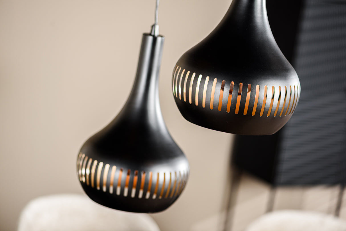 Hanglamp Indy 3-lichts getrapt kegelvorm metaal zwart