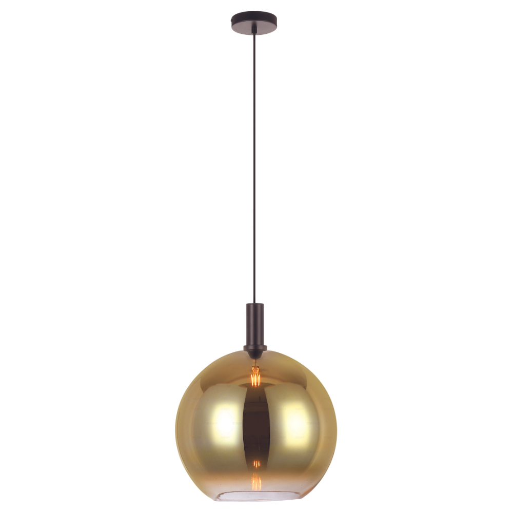 Hanging lamp Nala 1-light glass gold