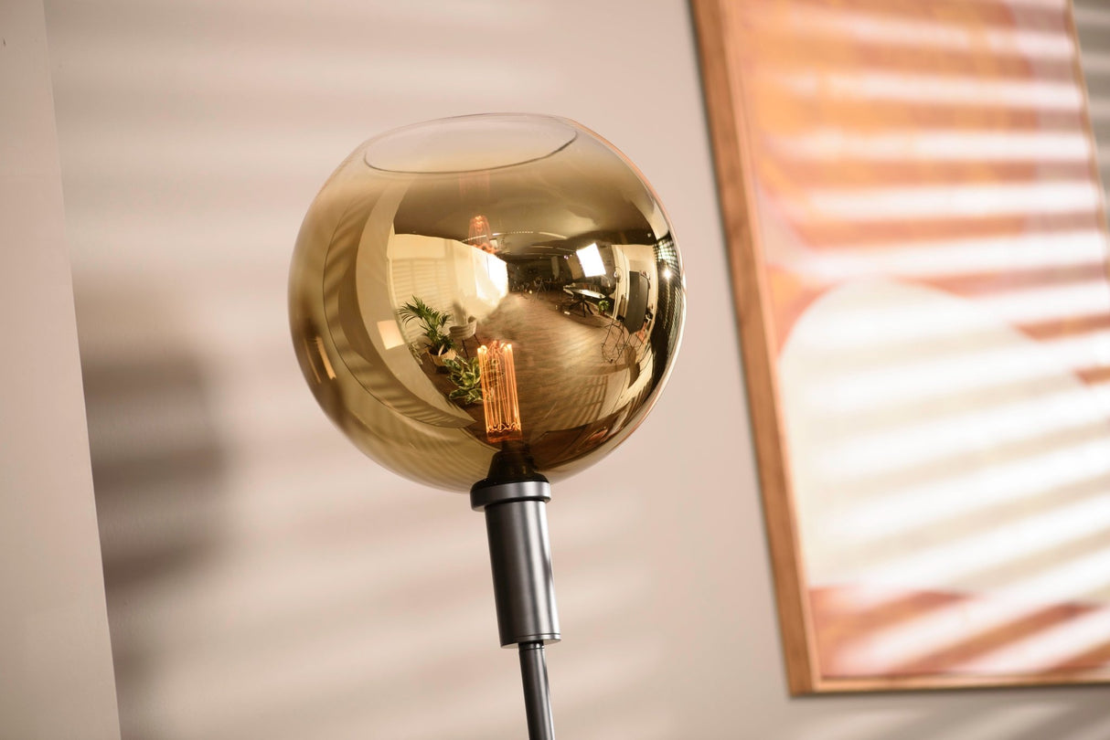 Vloerlamp Nala 1-lichts glas goud