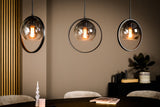 Hanglamp Elif 3-lichts metaal smoke glas