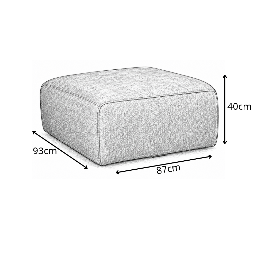 Hocker antraciet ecoleer - 98x88x43 cm - Jaylen